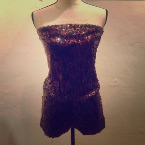 Va Va Voom sequence tube top/ shorts romper